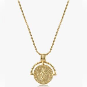 ✨18 k gold plated Roman Coin Necklace trendy Gold Necklace✨Over Brass